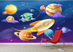 Solar system of planets Wall Mural Wallpaper - Canvas Art Rocks - 2