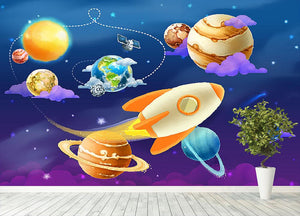 Solar system of planets Wall Mural Wallpaper - Canvas Art Rocks - 4