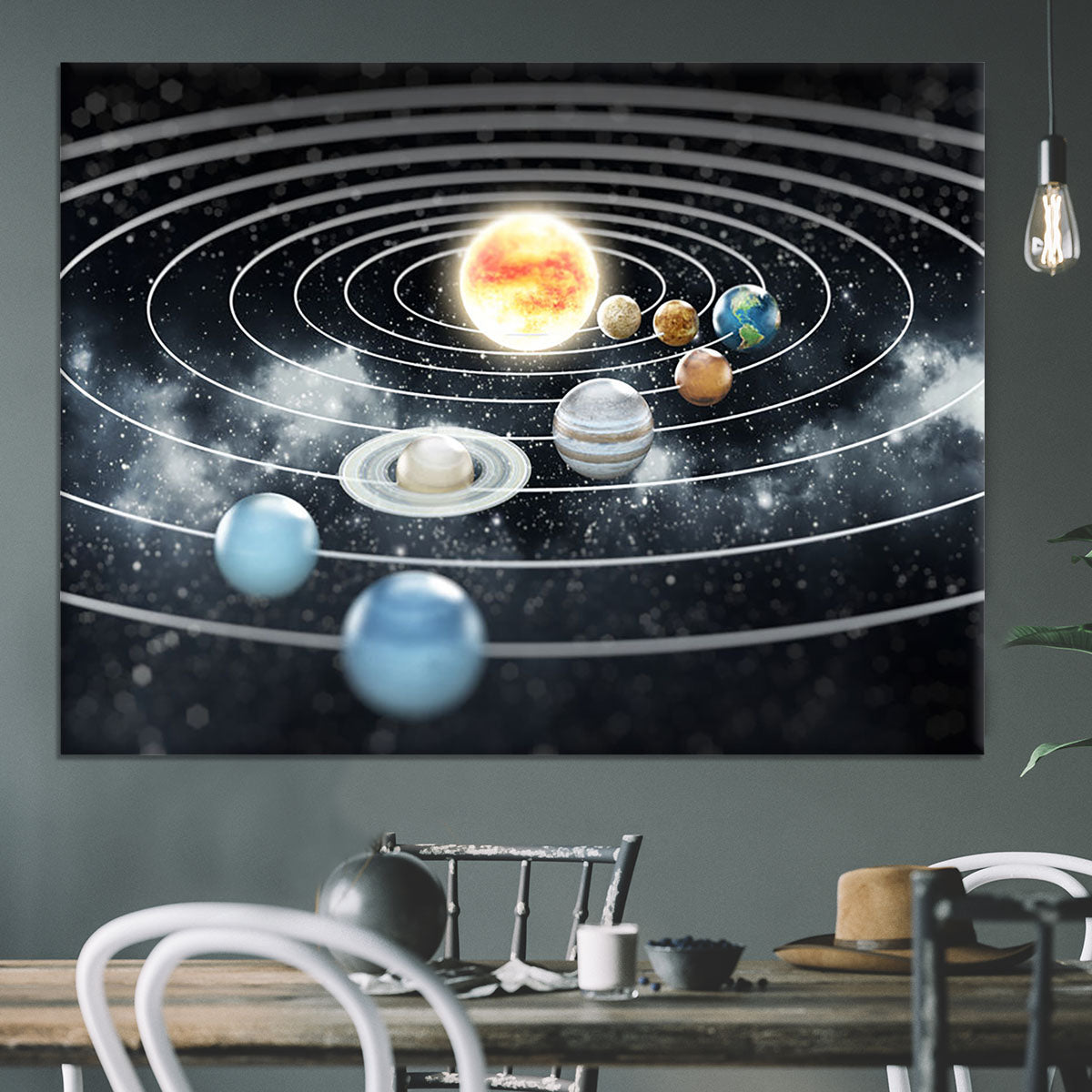 Solar system with eight planets Canvas Print or Poster - Canvas Art Rocks - 3