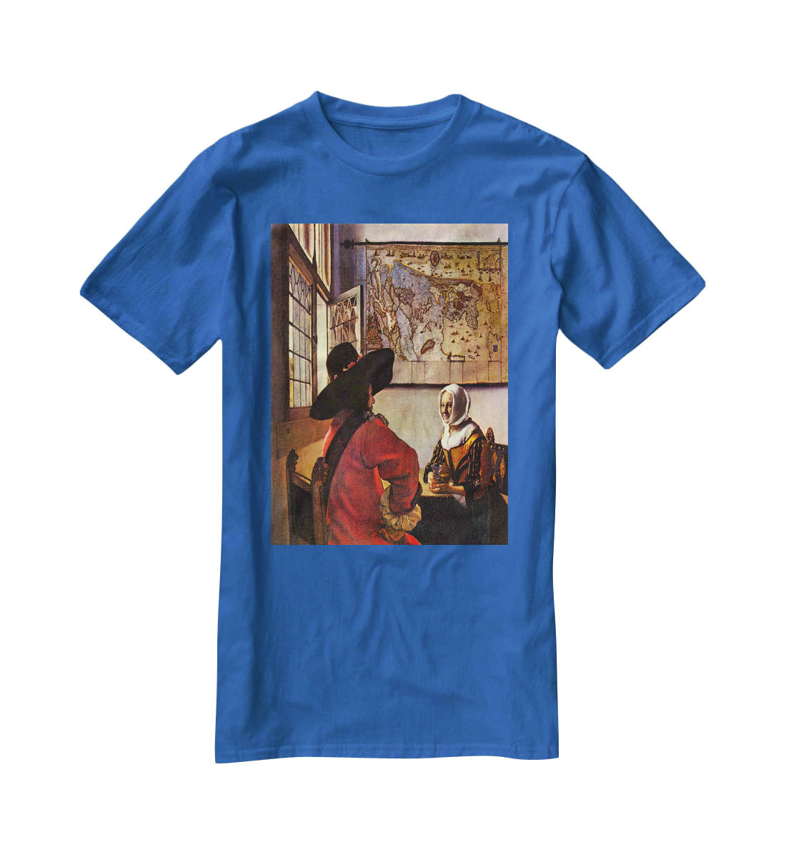 Soldier and girl smiling by Vermeer T-Shirt - Canvas Art Rocks - 2