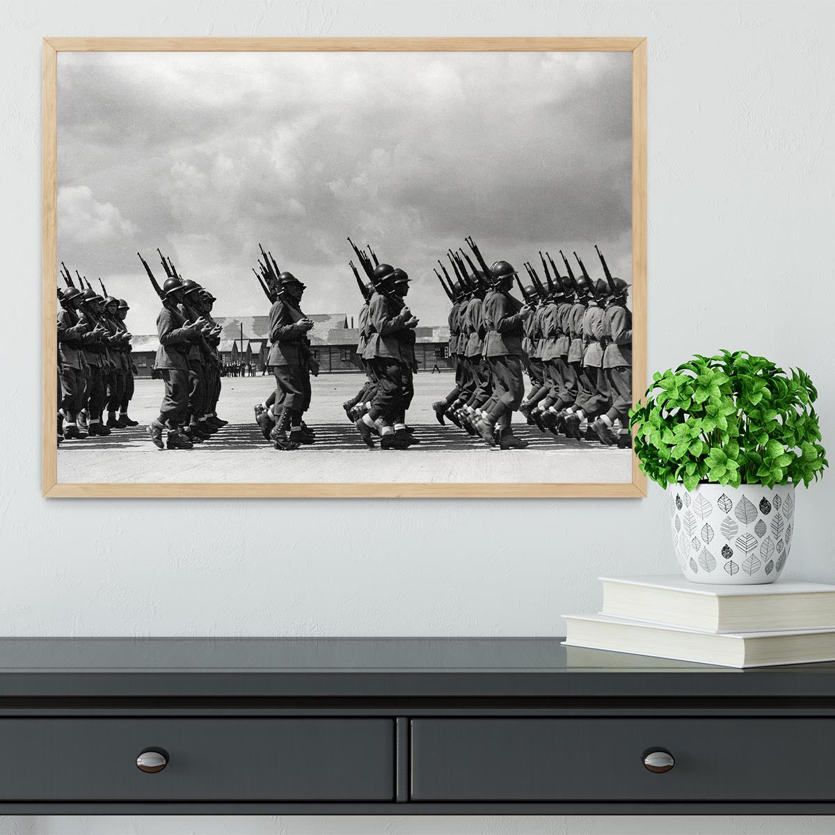 Soldiers marching in formation Framed Print - Canvas Art Rocks - 4