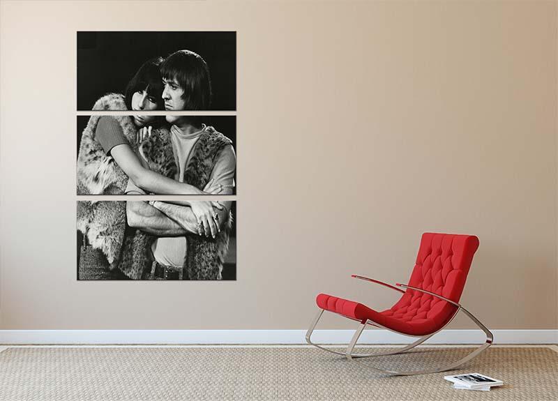 Sonny and Cher hugging 3 Split Panel Canvas Print - Canvas Art Rocks - 2