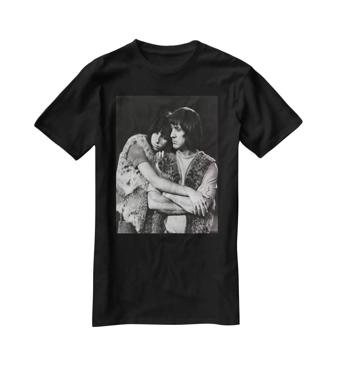 Sonny and Cher hugging T-Shirt - Canvas Art Rocks - 1