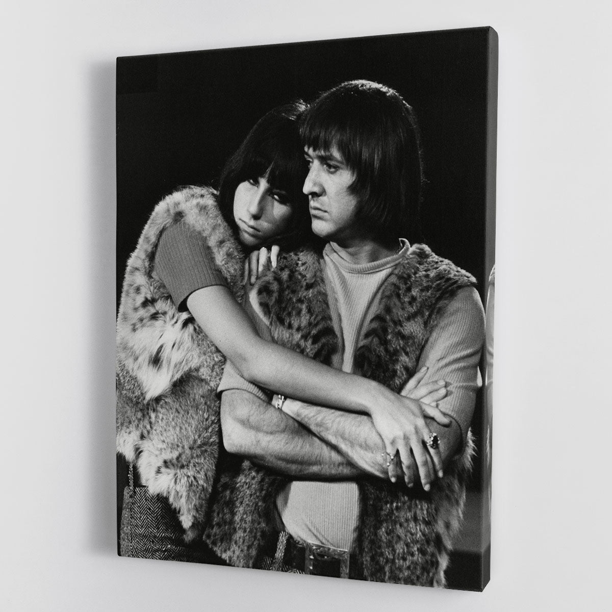 Sonny and Cher hugging Canvas Print or Poster - Canvas Art Rocks - 1