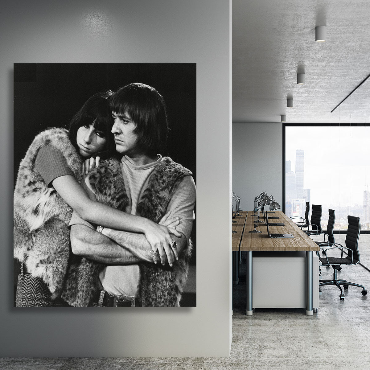 Sonny and Cher hugging Canvas Print or Poster - Canvas Art Rocks - 3