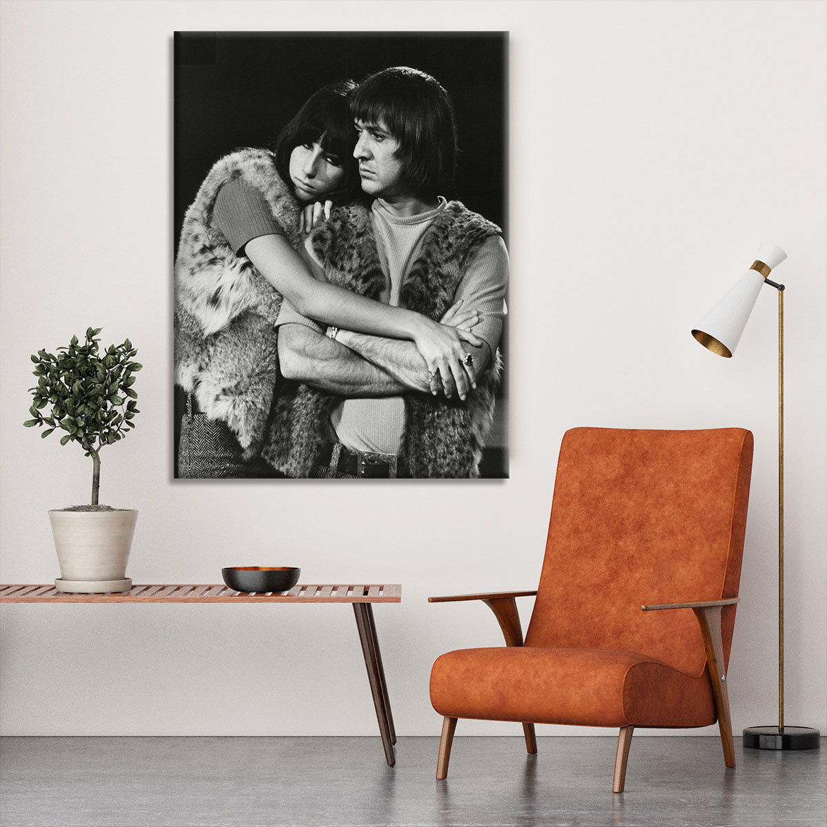 Sonny and Cher hugging Canvas Print or Poster - Canvas Art Rocks - 6