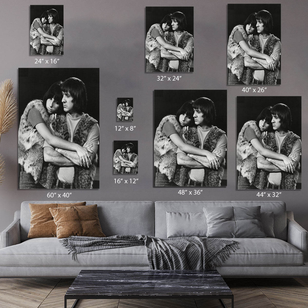 Sonny and Cher hugging Canvas Print or Poster - Canvas Art Rocks - 7