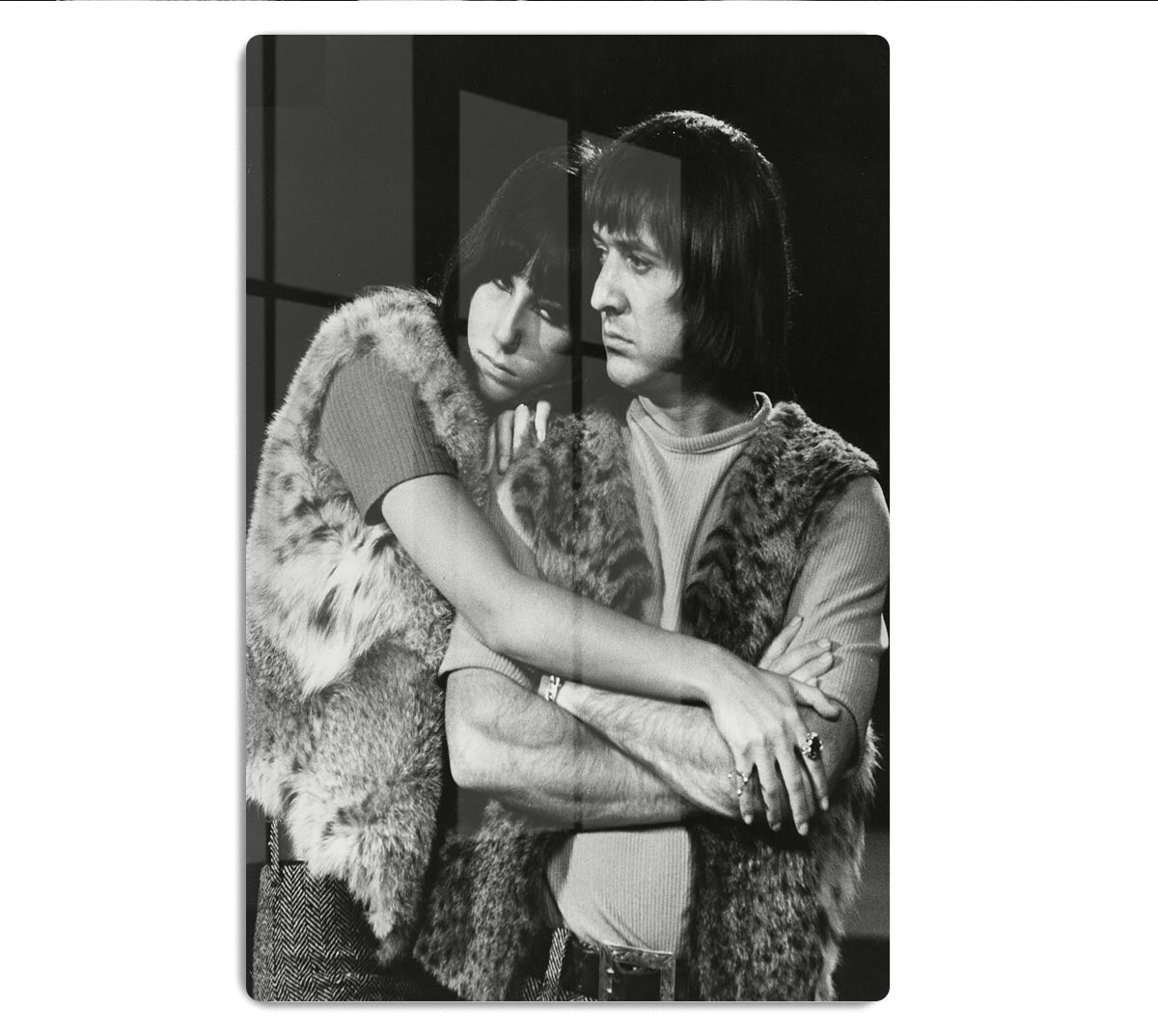 Sonny and Cher hugging HD Metal Print