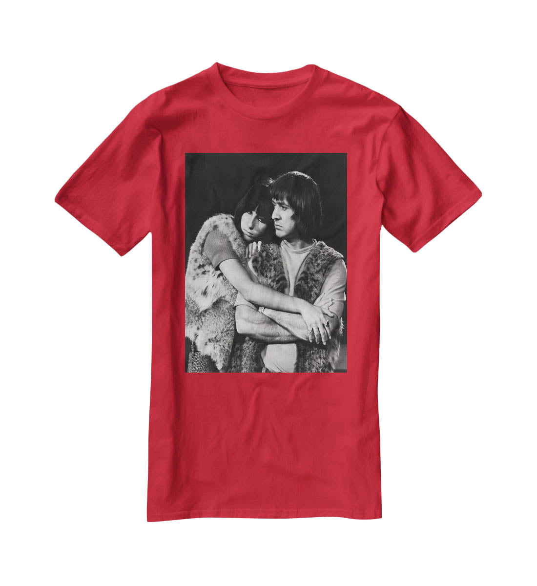 Sonny and Cher hugging T-Shirt - Canvas Art Rocks - 4