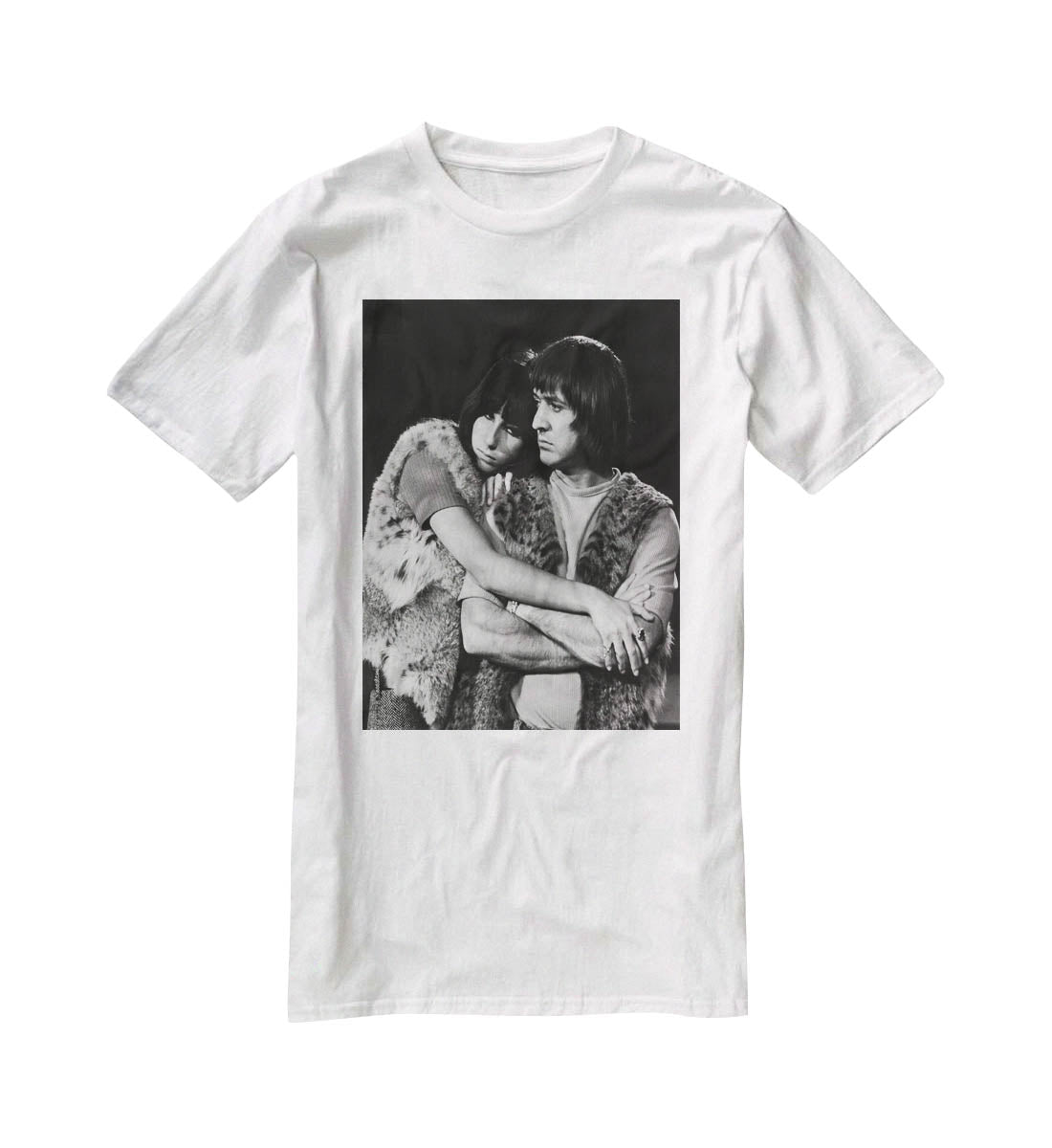 Sonny and Cher hugging T-Shirt - Canvas Art Rocks - 5