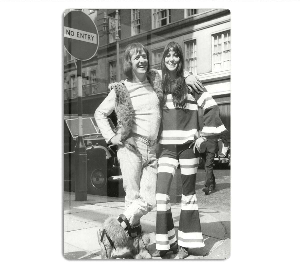 Sonny and Cher street life HD Metal Print