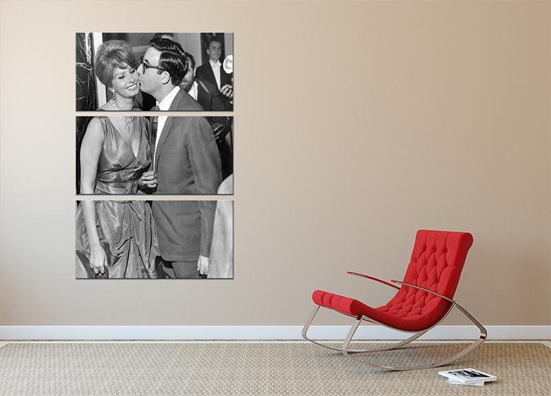 Sophia Loren and Peter Sellers 3 Split Panel Canvas Print - Canvas Art Rocks - 2