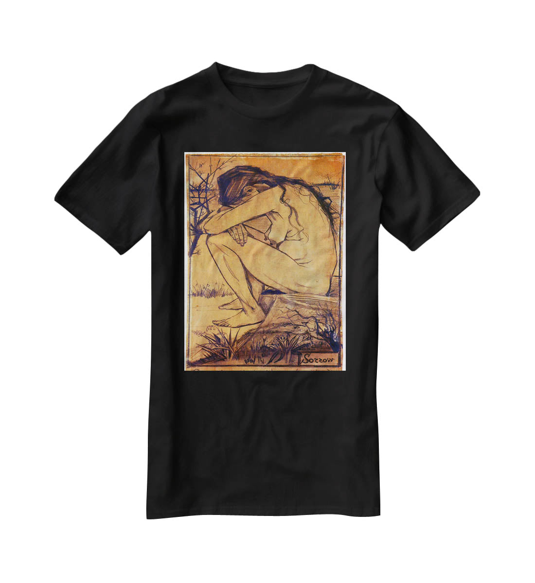 Sorrow by Van Gogh T-Shirt - Canvas Art Rocks - 1