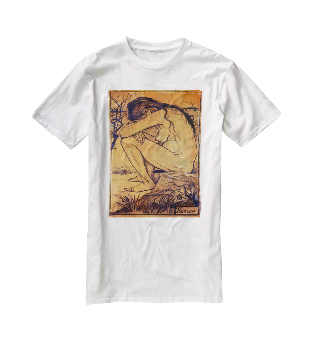 Sorrow by Van Gogh T-Shirt - Canvas Art Rocks - 5
