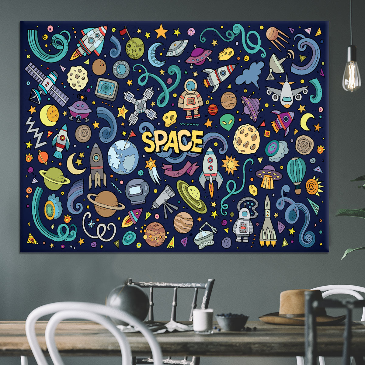 Space Doodles Canvas Print or Poster - Canvas Art Rocks - 3