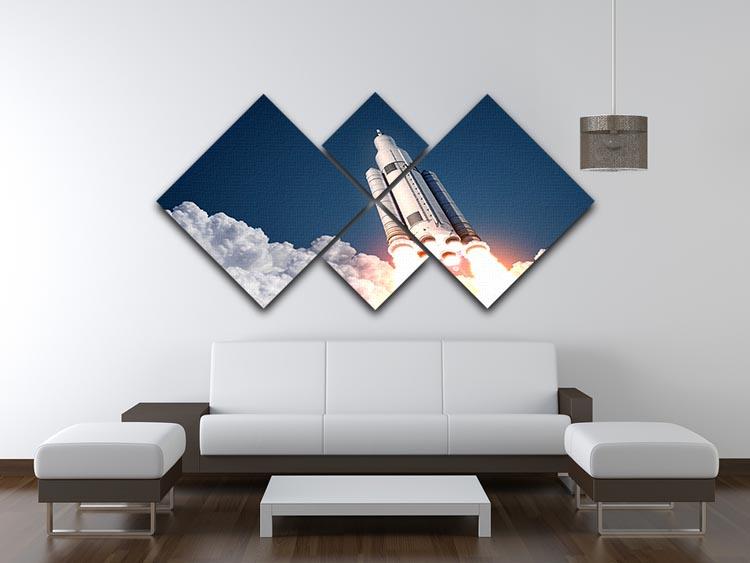 Space Launch System Takes Off 4 Square Multi Panel Canvas - Canvas Art Rocks - 3