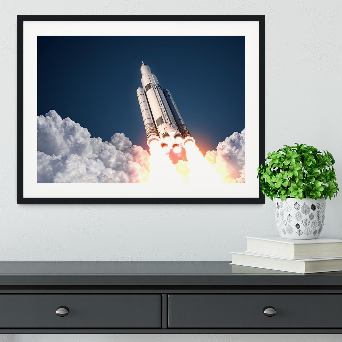 Space Launch System Takes Off Framed Print - Canvas Art Rocks - 1
