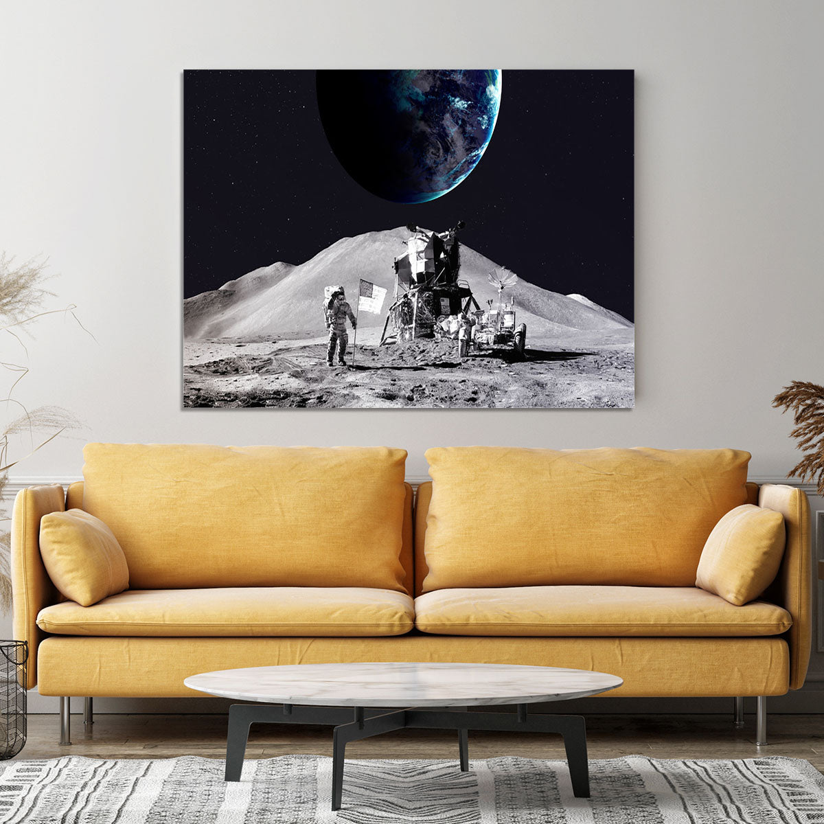 Space Man On The Moon Canvas Print or Poster - Canvas Art Rocks - 4