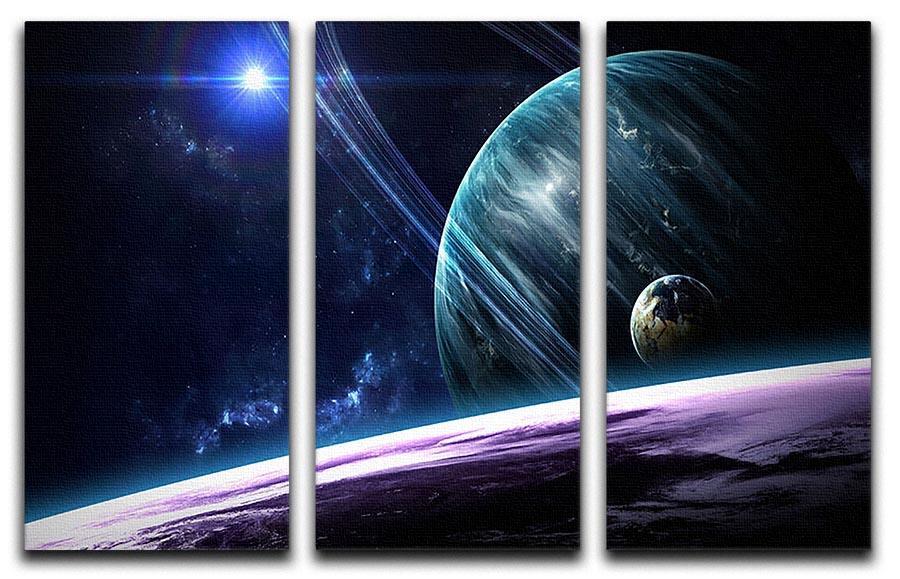 Space Planets 3 Split Panel Canvas Print - Canvas Art Rocks - 1