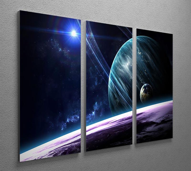 Space Planets 3 Split Panel Canvas Print - Canvas Art Rocks - 2