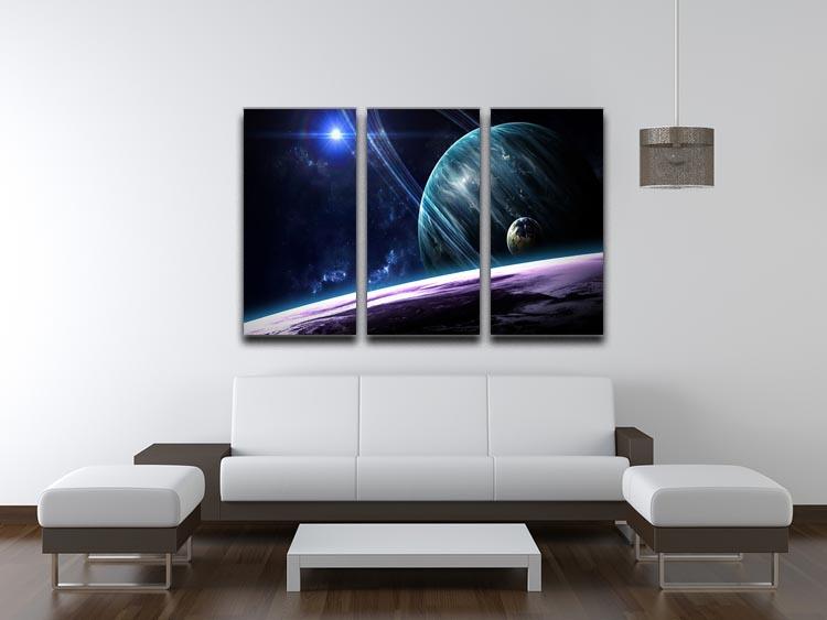 Space Planets 3 Split Panel Canvas Print - Canvas Art Rocks - 3