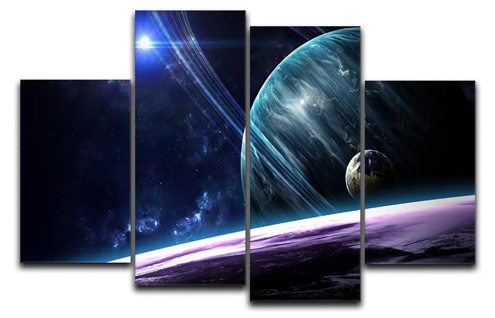 Space Planets 4 Split Panel Canvas  - Canvas Art Rocks - 1