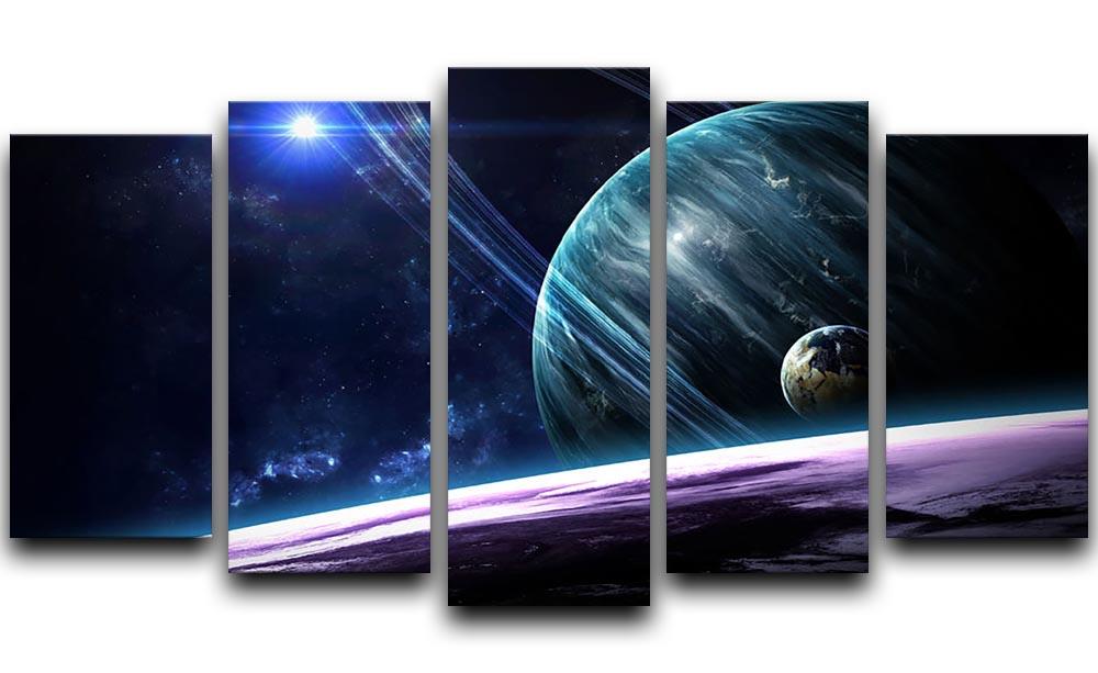 Space Planets 5 Split Panel Canvas  - Canvas Art Rocks - 1