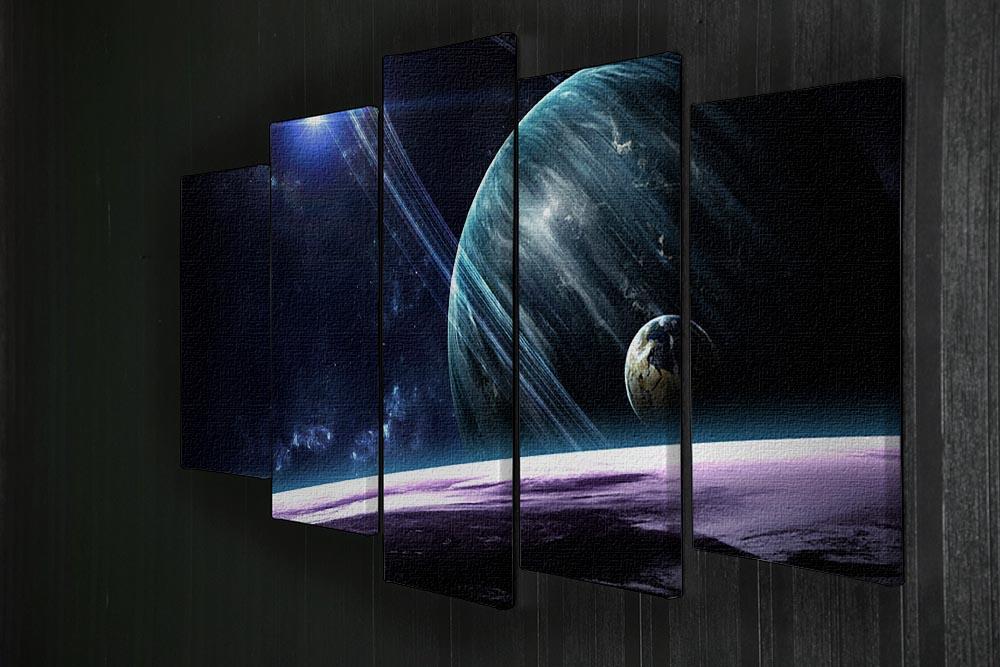 Space Planets 5 Split Panel Canvas - Canvas Art Rocks - 2