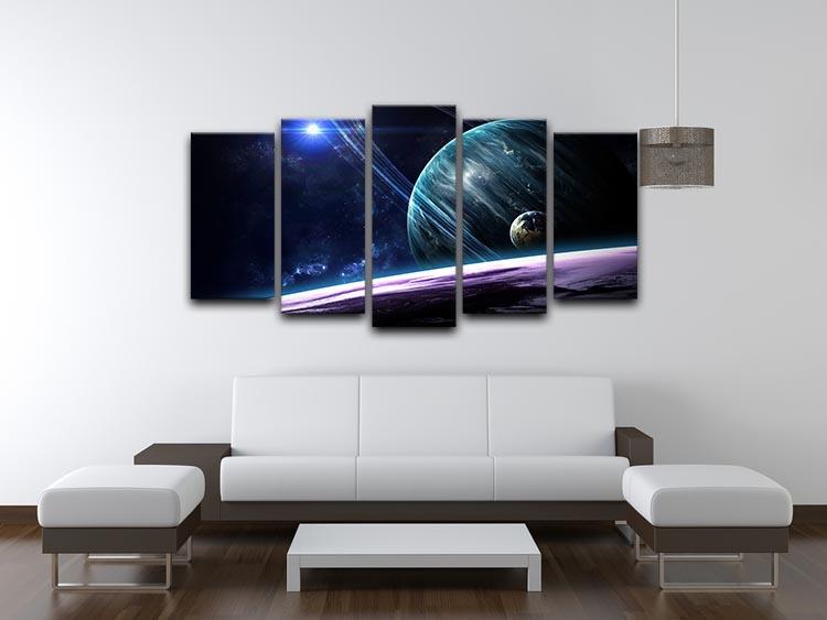Space Planets 5 Split Panel Canvas - Canvas Art Rocks - 3
