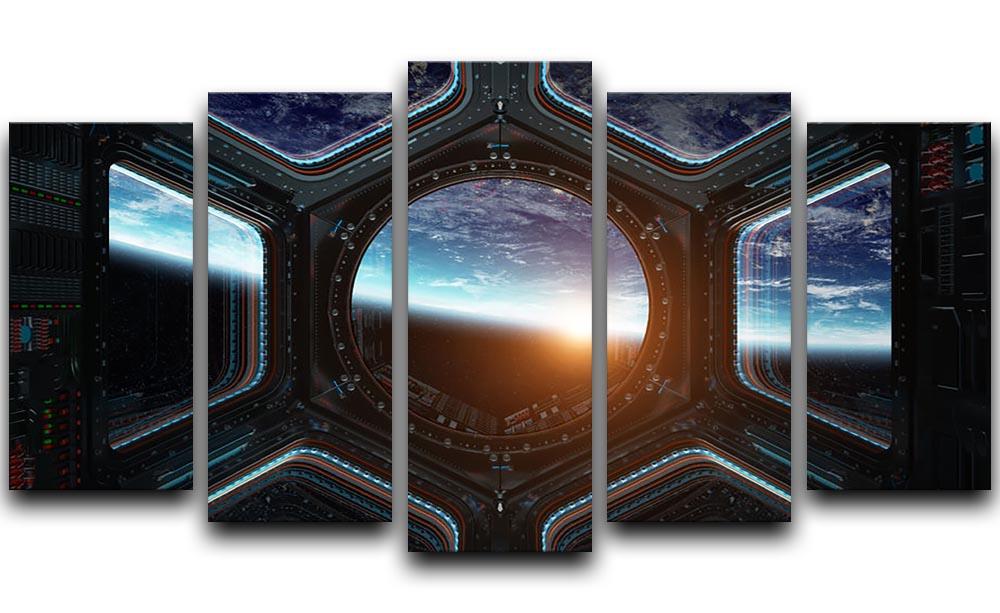 Space Ship Window 5 Split Panel Canvas  - Canvas Art Rocks - 1