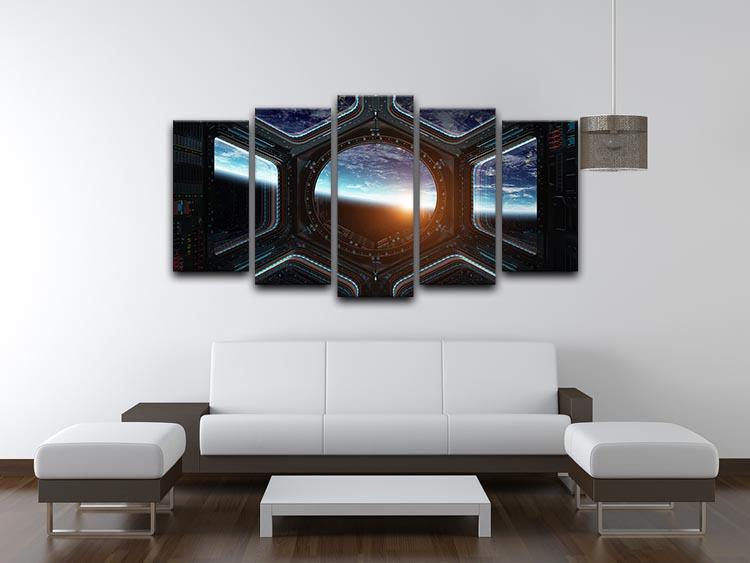 Space Ship Window 5 Split Panel Canvas - Canvas Art Rocks - 3