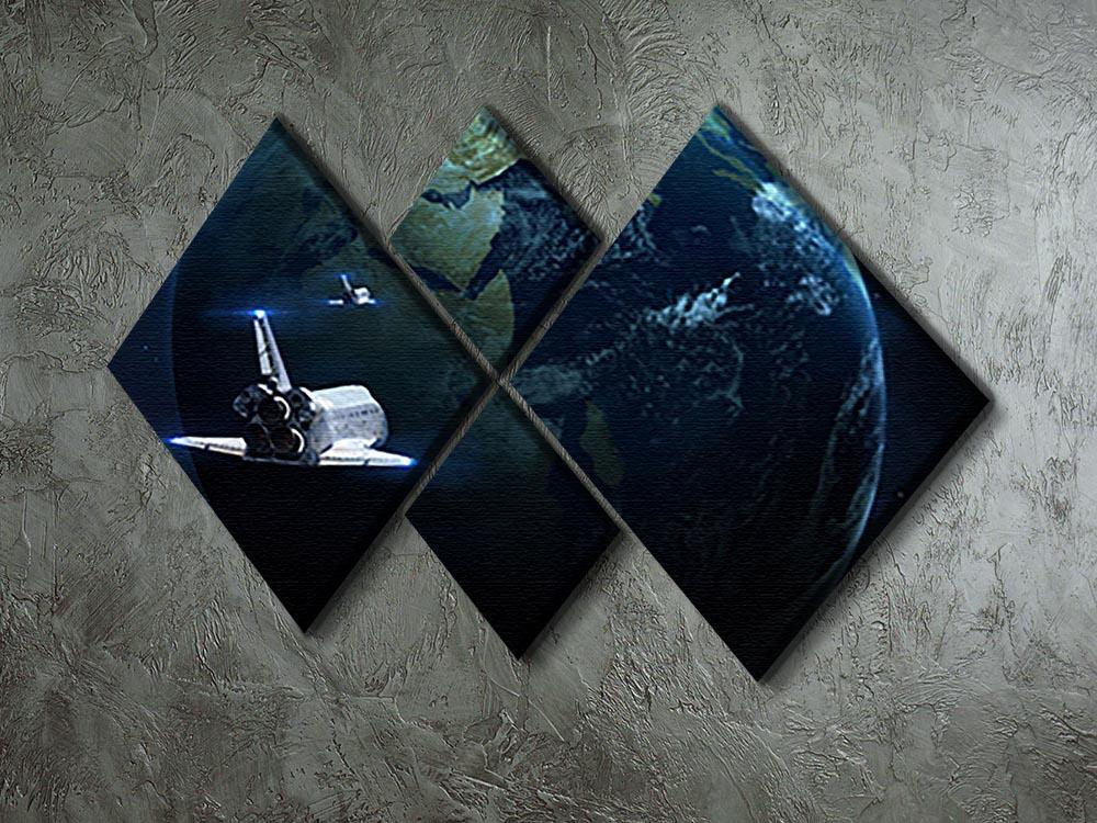 Space Shuttle Flying Back To Earth 4 Square Multi Panel Canvas - Canvas Art Rocks - 2