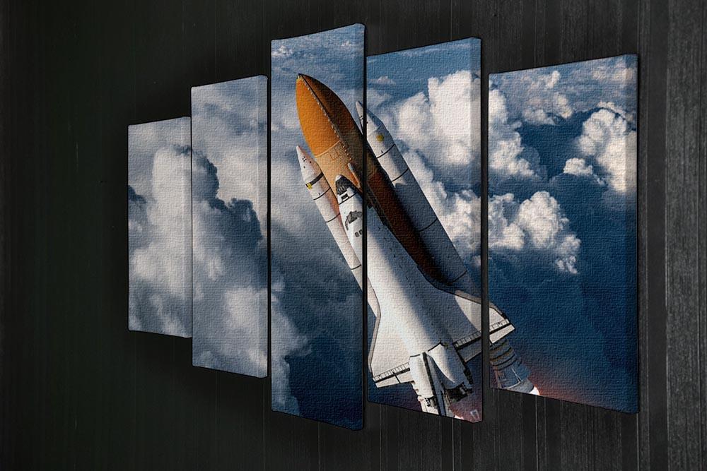 Space Shuttle Launch In The Clouds 5 Split Panel Canvas - Canvas Art Rocks - 2