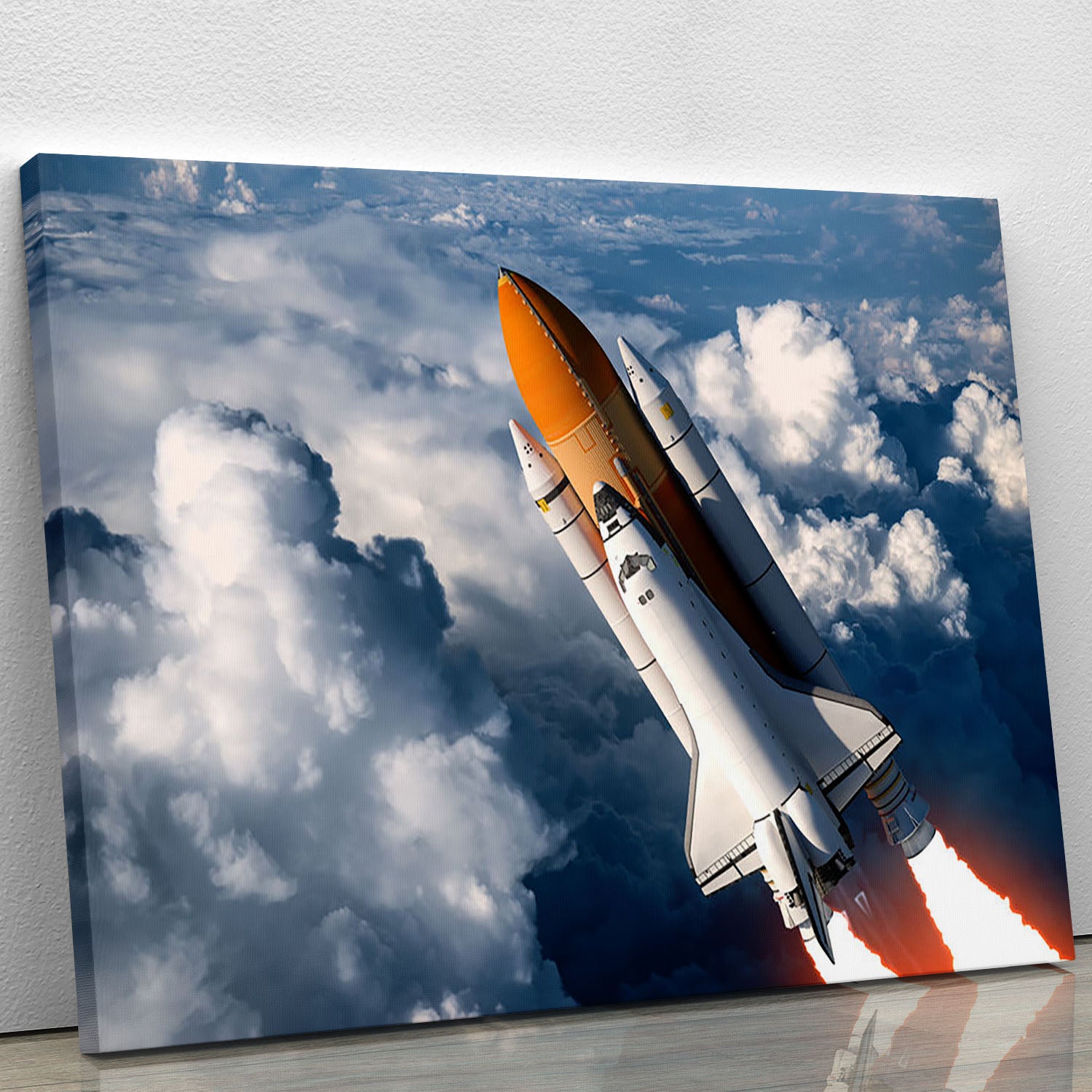 Space Shuttle Launch In The Clouds Canvas Print or Poster - Canvas Art Rocks - 1