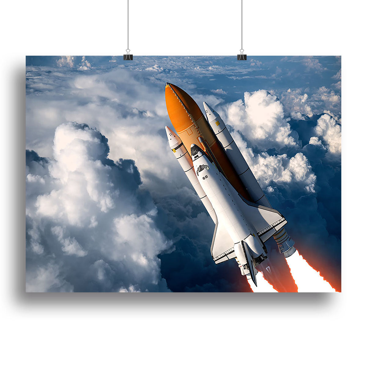 Space Shuttle Launch In The Clouds Canvas Print or Poster - Canvas Art Rocks - 2