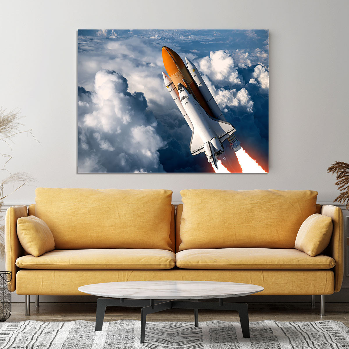 Space Shuttle Launch In The Clouds Canvas Print or Poster - Canvas Art Rocks - 4