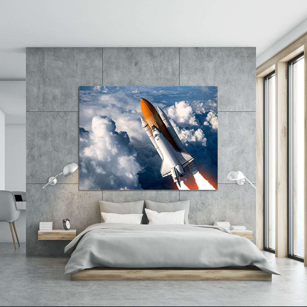 Space Shuttle Launch In The Clouds Canvas Print or Poster - Canvas Art Rocks - 5