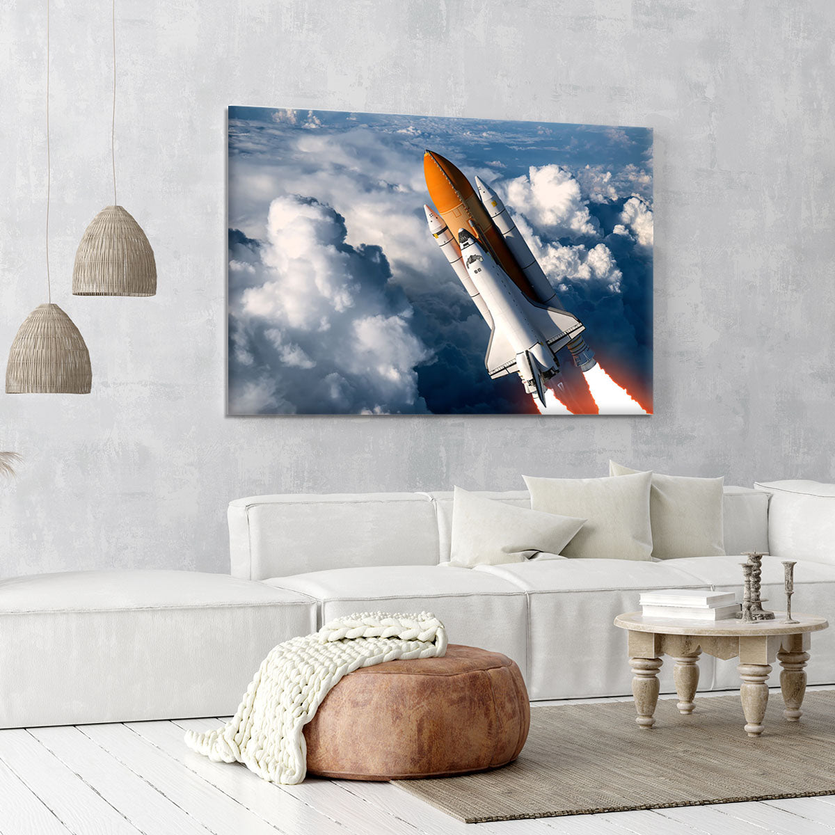 Space Shuttle Launch In The Clouds Canvas Print or Poster - Canvas Art Rocks - 6
