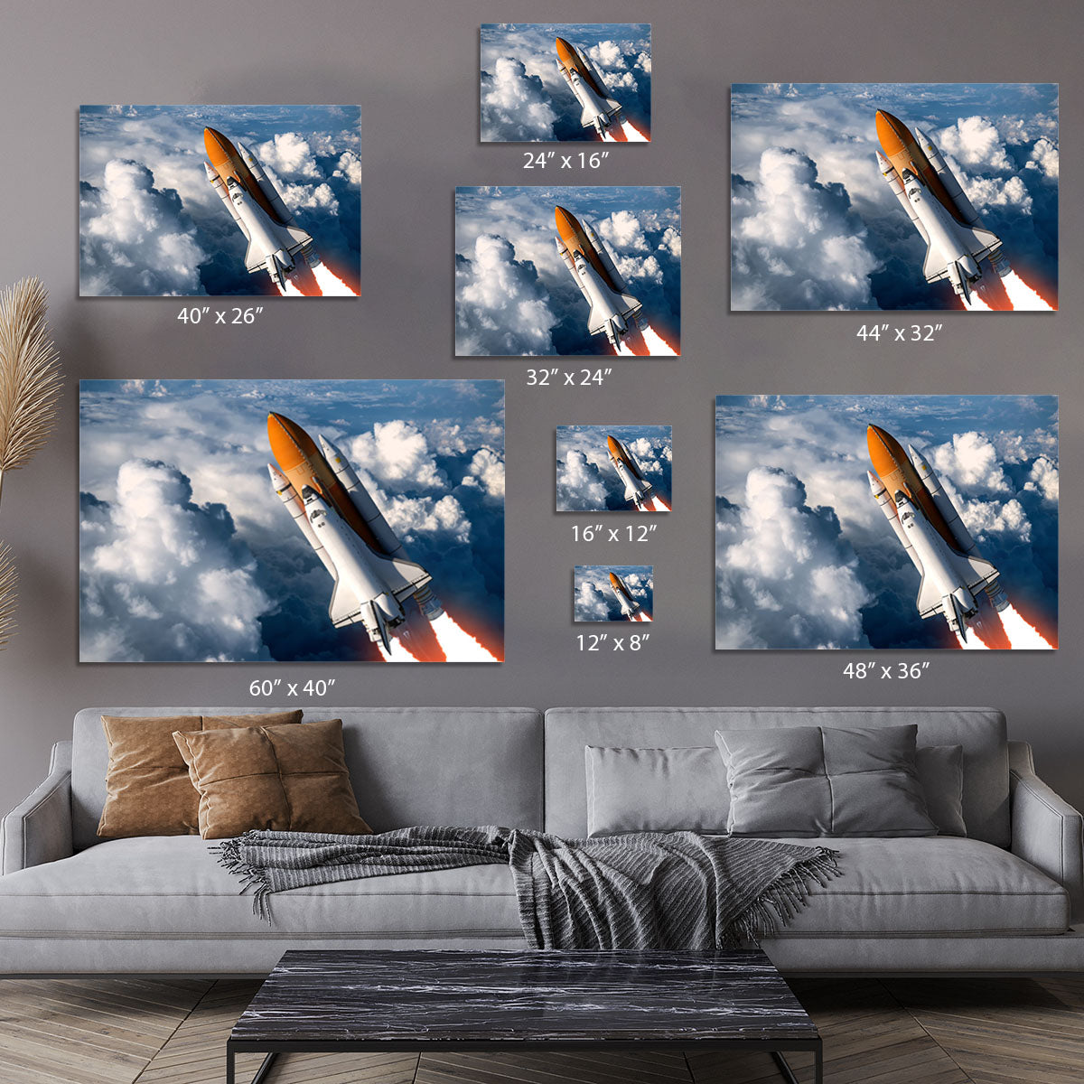 Space Shuttle Launch In The Clouds Canvas Print or Poster - Canvas Art Rocks - 7