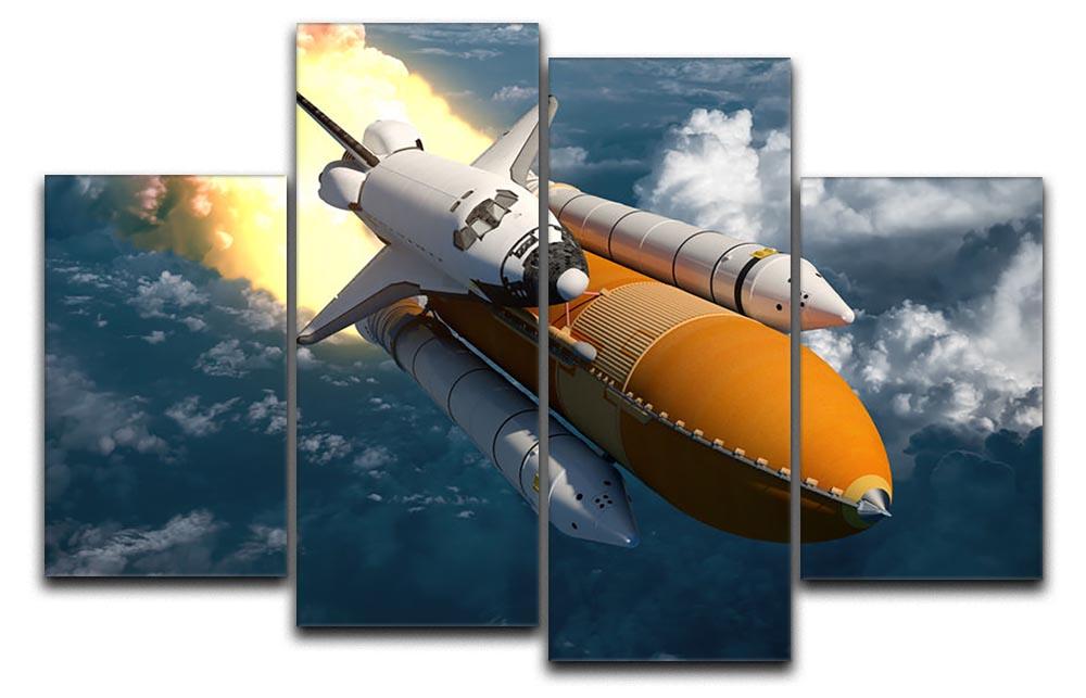 Space Shuttle Lift Off 4 Split Panel Canvas  - Canvas Art Rocks - 1