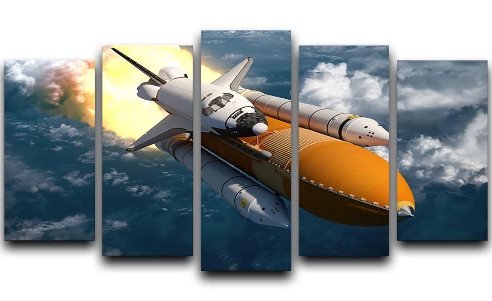 Space Shuttle Lift Off 5 Split Panel Canvas  - Canvas Art Rocks - 1