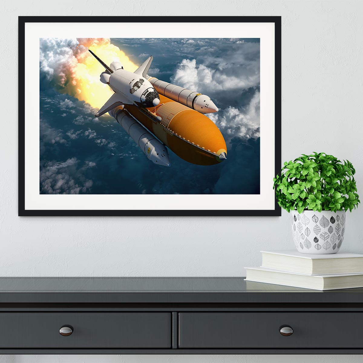 Space Shuttle Lift Off Framed Print - Canvas Art Rocks - 1