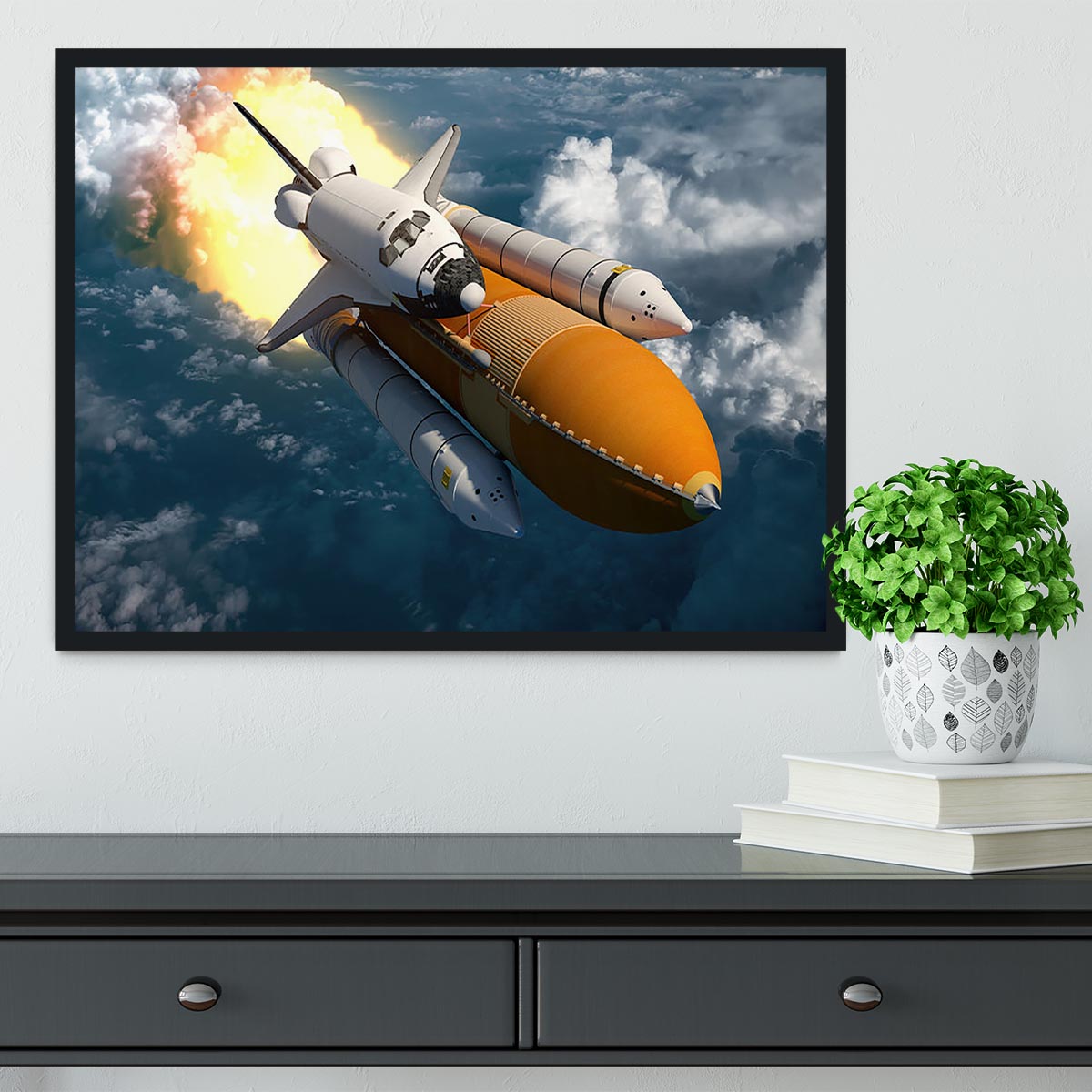 Space Shuttle Lift Off Framed Print - Canvas Art Rocks - 2