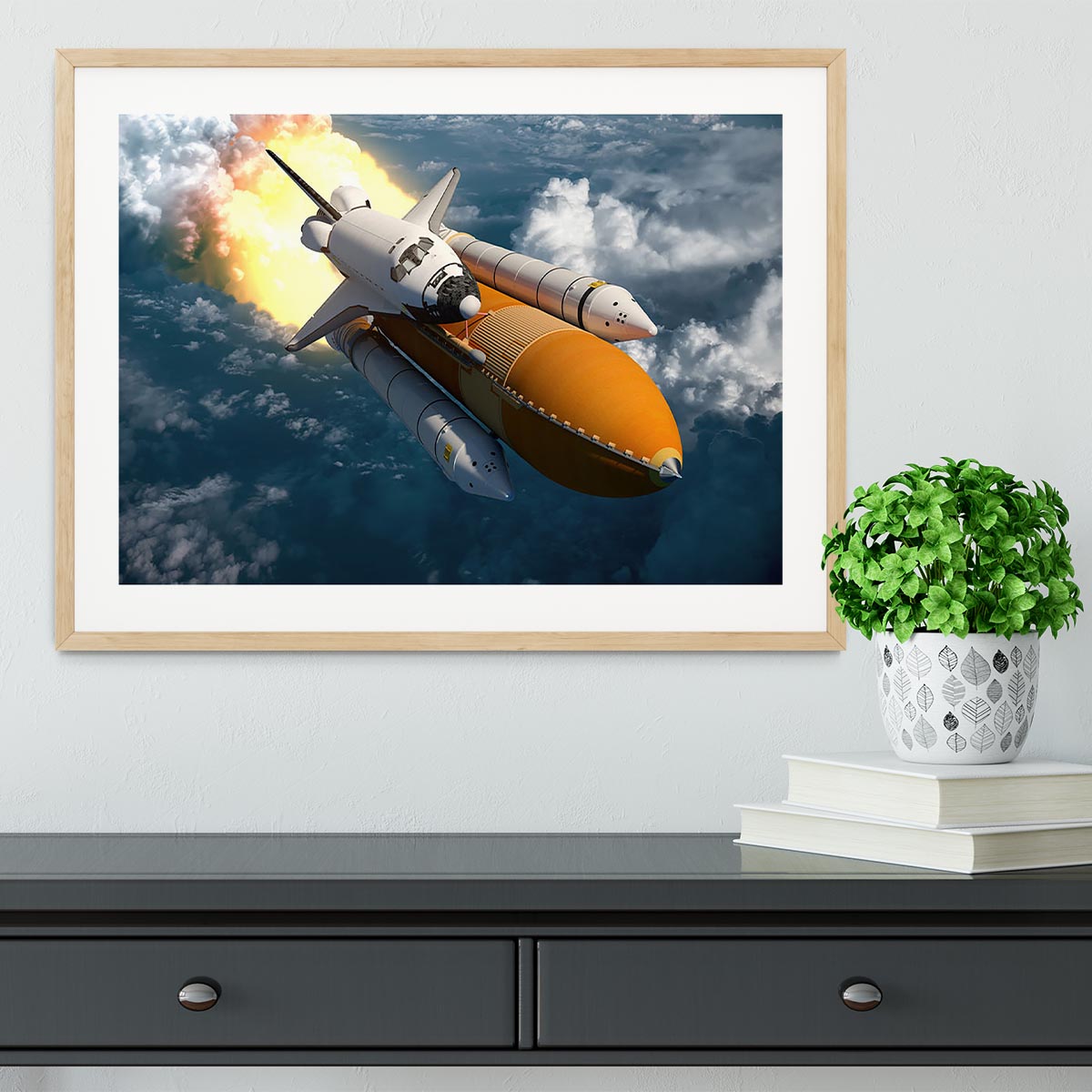 Space Shuttle Lift Off Framed Print - Canvas Art Rocks - 3