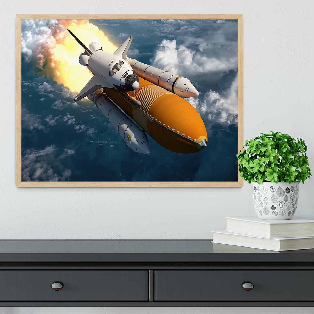 Space Shuttle Lift Off Framed Print - Canvas Art Rocks - 4