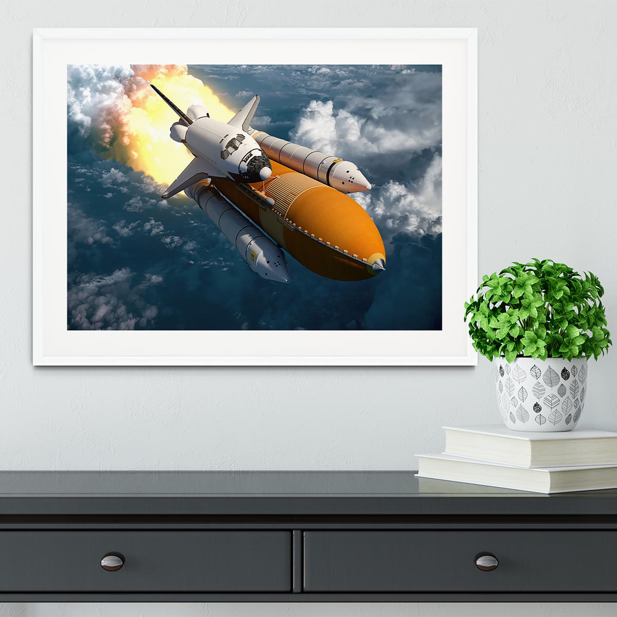 Space Shuttle Lift Off Framed Print - Canvas Art Rocks - 5