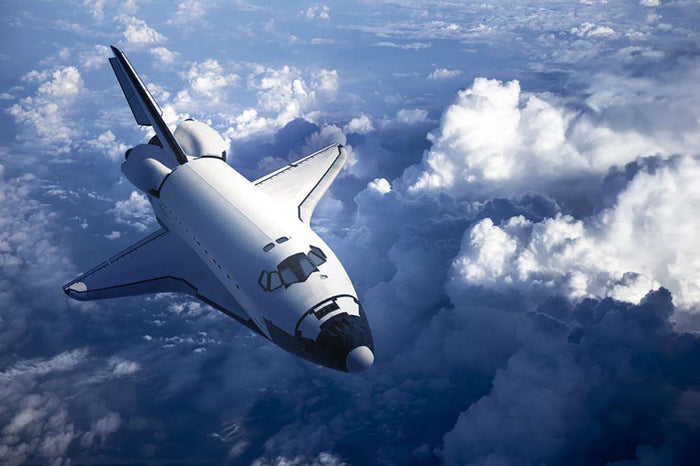 Space Shuttle in the Clouds Wall Mural Wallpaper