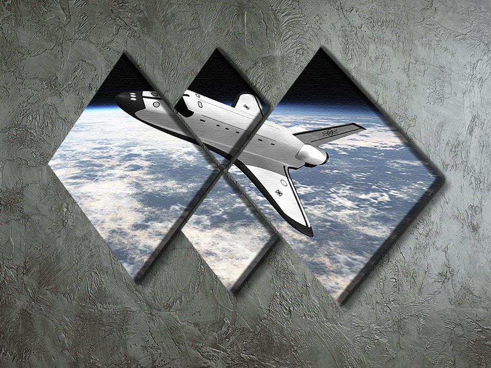 Space Shuttle leaving earth 4 Square Multi Panel Canvas - Canvas Art Rocks - 2
