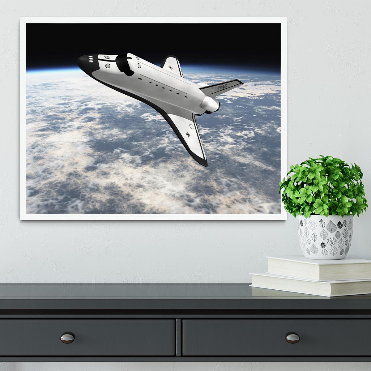 Space Shuttle leaving earth Framed Print - Canvas Art Rocks -6