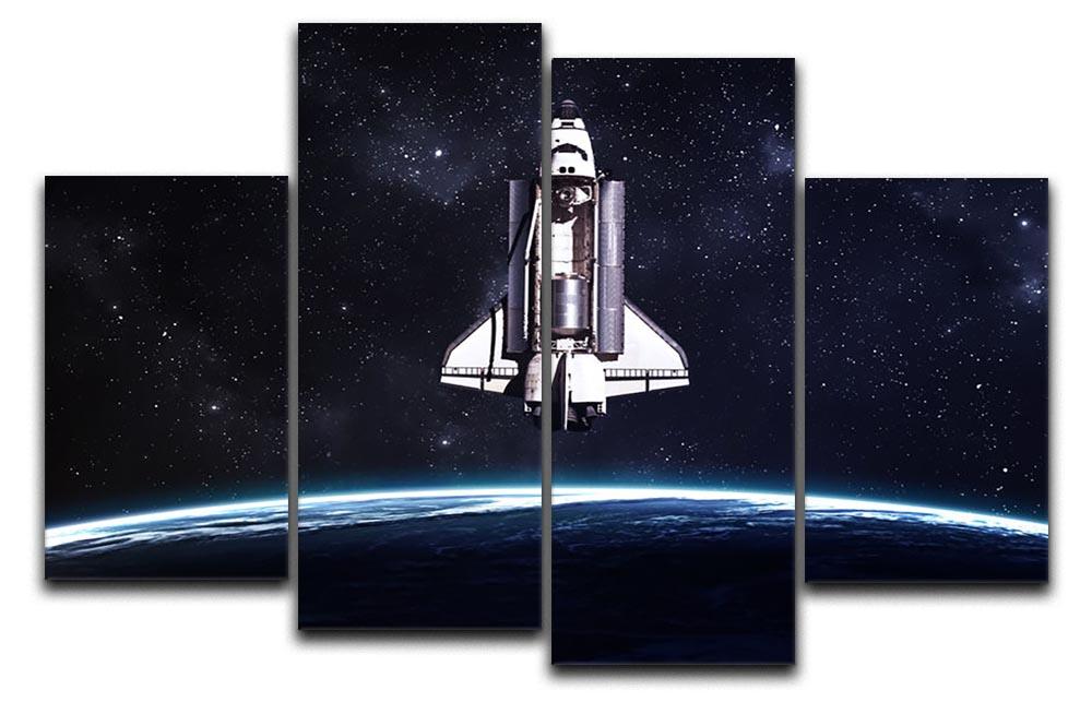 Space Shuttle on a mission 4 Split Panel Canvas  - Canvas Art Rocks - 1
